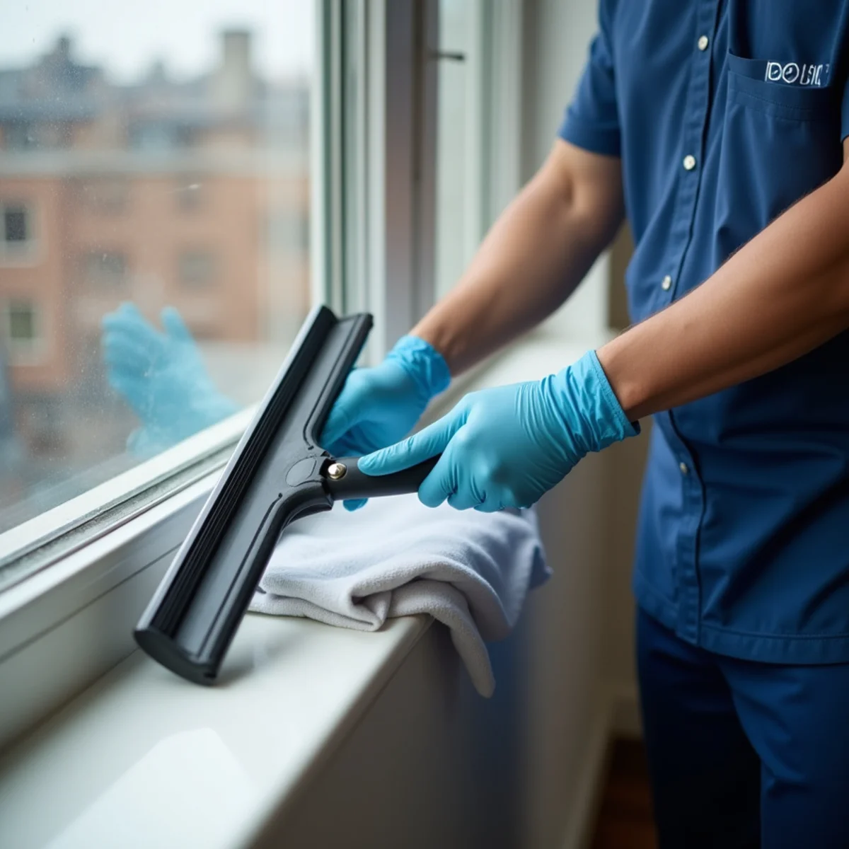 Interior Window Cleaning service in progress inside a New York property